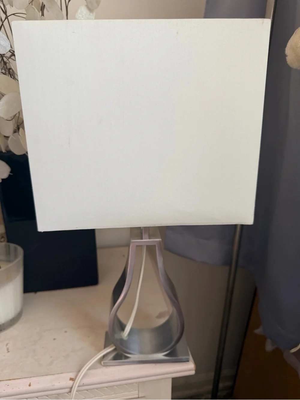 IKEA ClubbWhite Shade Table Lamp with Silver Base